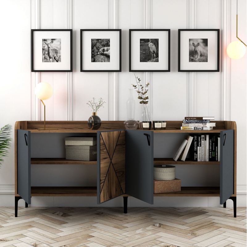 ΜΠΟΥΦΕΣ ΜΕΛΑΜΙΝΗΣ ΚΑΡΥΔΙ ΚΑΙ ΑΝΘΡΑΚΙ 180x35x78Yεκ. HM9433.01 ΜΠΟΥΦΕΣ ΜΕΛΑΜΙΝΗΣ ΚΑΡΥΔΙ ΚΑΙ ΑΝΘΡΑΚΙ 180x35x78Yεκ. HM9433.01
