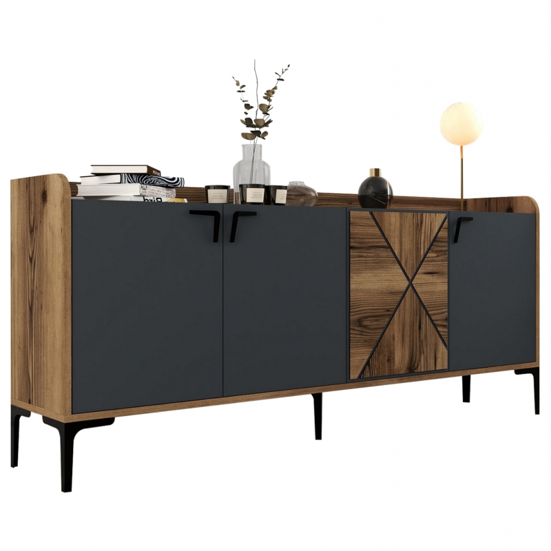 ΜΠΟΥΦΕΣ ΜΕΛΑΜΙΝΗΣ ΚΑΡΥΔΙ ΚΑΙ ΑΝΘΡΑΚΙ 180x35x78Yεκ. HM9433.01 ΜΠΟΥΦΕΣ ΜΕΛΑΜΙΝΗΣ ΚΑΡΥΔΙ ΚΑΙ ΑΝΘΡΑΚΙ 180x35x78Yεκ. HM9433.01