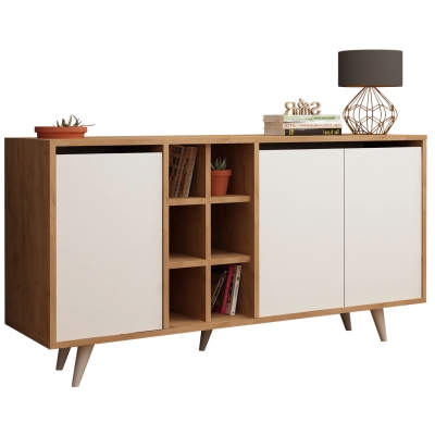 ΜΠΟΥΦΕΣ ΜΕΛΑΜΙΝΗΣ BRIAR ΚΑΡΥΔΙ ΜΕ ΛΕΥΚΕΣ ΠΟΡΤΕΣ 140x40x86Yεκ.HM9432.02