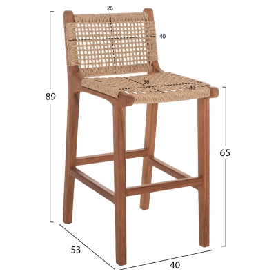 ΣΚΑΜΠΟ ΜΕ ΠΛΑΤΗ ΑΠΟ ΞΥΛΟ ΤΕΑΚ ΚΑΡΥΔΙ ΜΕ ΣΧΟΙΝΙ ΜΠΕΖ HM9381.01 40X53X89Υεκ.