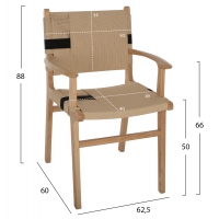 ΠΟΛΥΘΡΟΝΑ BAND RUBBERWOOD ΚΑΙ ΣΧΟΙΝΙ 62,5x60x88Yεκ.HM9324.01