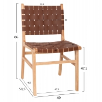 ΚΑΡΕΚΛΑ FELIPE ΤΟΟΝ ΞΥΛΟ ΜΕ PU ΚΑΦΕ 49x59x86Yεκ.HM9327.01