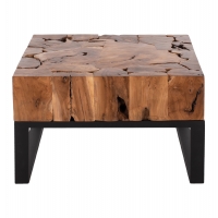 ΤΡΑΠΕΖΙ ΣΑΛΟΝΙΟΥ PIEN HM9354 ΑΠΟ ΜΑΣΙΦ ΞΥΛΟ ΤEAK ΦΥΣΙΚΟ 80X80X48Yεκ.