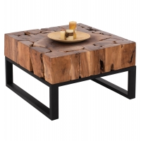 ΤΡΑΠΕΖΙ ΣΑΛΟΝΙΟΥ PIEN HM9354 ΑΠΟ ΜΑΣΙΦ ΞΥΛΟ ΤEAK ΦΥΣΙΚΟ 80X80X48Yεκ.