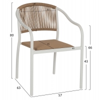 ΠΟΛΥΘΡΟΝΑ ΑΛΟΥΜΙΝΙΟΥ ΛΕΥΚΟ ΜΕ PE RATTAN WICKER HM5856.01 57x63x80Yεκ. ΠΟΛΥΘΡΟΝΑ ΑΛΟΥΜΙΝΙΟΥ ΛΕΥΚΟ ΜΕ PE RATTAN WICKER HM5856.01 57x63x80Yεκ.