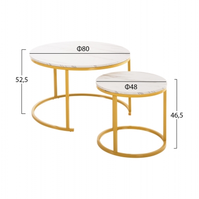 ΤΡΑΠΕΖΙ ΣΑΛΟΝΙΟΥ ΣΕΤ 2ΤΜΧ MDF ΕΦΕ ΛΕΥΚΟ ΜΑΡΜΑΡΟ ΜΕ ΧΡΥΣΑ ΠΟΔΙΑ Φ80 k Φ48εκ.HM8763.11 ΤΡΑΠΕΖΙ ΣΑΛΟΝΙΟΥ ΣΕΤ 2ΤΜΧ MDF ΕΦΕ ΛΕΥΚΟ ΜΑΡΜΑΡΟ ΜΕ ΧΡΥΣΑ ΠΟΔΙΑ Φ80 k Φ48εκ.HM8763.11