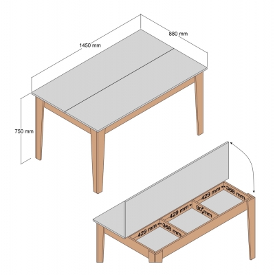 ΤΡΑΠΕΖΙ ΤΡΑΠΕΖΑΡΙΑΣ STANDARD HM9507.01 ΜΕΛΑΜΙΝΗ ΚΑΡΥΔΙ-ΑΝΘΡΑΚΙ ΜΕ ΑΠΟΘ.ΧΩΡΟ 145x88x75Yεκ. ΤΡΑΠΕΖΙ ΤΡΑΠΕΖΑΡΙΑΣ STANDARD HM9507.01 ΜΕΛΑΜΙΝΗ ΚΑΡΥΔΙ-ΑΝΘΡΑΚΙ ΜΕ ΑΠΟΘ.ΧΩΡΟ 145x88x75Yεκ.