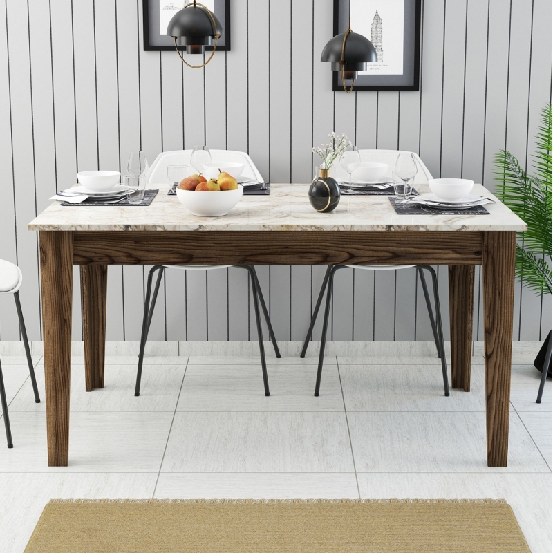 ΤΡΑΠΕΖΙ STANDARD HM9507.03 ΜΕΛΑΜΙΝΗ ΚΑΡΥΔΙ-ΛΕΥΚΟ ΜΑΡΜΑΡΟ ΜΕ ΑΠΟΘ.ΧΩΡΟ 145x88x75Yεκ. ΤΡΑΠΕΖΙ STANDARD HM9507.03 ΜΕΛΑΜΙΝΗ ΚΑΡΥΔΙ-ΛΕΥΚΟ ΜΑΡΜΑΡΟ ΜΕ ΑΠΟΘ.ΧΩΡΟ 145x88x75Yεκ.