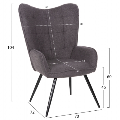 ΠΟΛΥΘΡΟΝΑ ΜΠΕΡΖΕΡΑ CRAWLEY ΜΕ ΥΠΟΠΟΔΙΟ HM8918.21 ΥΦΑΣΜΑ ΜΠΟΥΚΛΕ ΓΚΡΙ 70x74x105Υ εκ. ΠΟΛΥΘΡΟΝΑ ΜΠΕΡΖΕΡΑ CRAWLEY ΜΕ ΥΠΟΠΟΔΙΟ HM8918.21 ΥΦΑΣΜΑ ΜΠΟΥΚΛΕ ΓΚΡΙ 70x74x105Υ εκ.