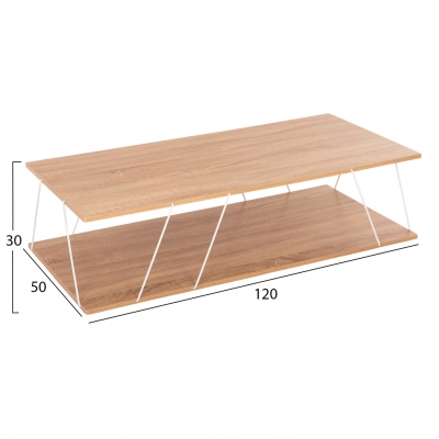 ΤΡΑΠΕΖΙ ΣΑΛΟΝΙΟΥ TARS HM8927.14 SONOMA ΜΕ ΛΕΥΚΕΣ ΜΕΤΑΛΛΙΚΕΣ ΒΕΡΓΕΣ 120Χ50Χ30Yεκ. ΤΡΑΠΕΖΙ ΣΑΛΟΝΙΟΥ TARS HM8927.14 SONOMA ΜΕ ΛΕΥΚΕΣ ΜΕΤΑΛΛΙΚΕΣ ΒΕΡΓΕΣ 120Χ50Χ30Yεκ.