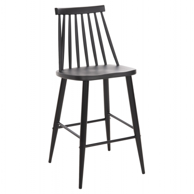 ΣΚΑΜΠΟ ΜΠΑΡ ΜΕΣΑΙΟΥ ΥΨΟΥΣ VANESSA HM9300.12 ΠΟΛΥΠΡΟΠΥΛΕΝΙΟ & ΜΕΤΑΛΛΟ-ΜΑΥΡΟ 45,5x46x97Υ εκ.