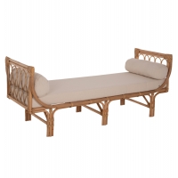 ΚΑΝΑΠΕΣ ΕΞΩΤΕΡΙΚΟΥ ΧΩΡΟΥ CHARMELLA HM9659 ΦΥΣΙΚΟ RATTAN-ΜΠΕΖ ΜΑΞΙΛΑΡΙΑ 187x69x76Yεκ.