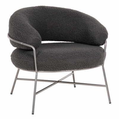 ΠΟΛΥΘΡΟΝΑ TRUDI HM8639.21 ΑΠΟ ΜΠΟΥΚΛΕ ΓΚΡΙ ΜΕ ΑΣΗΜΙ ΜΕΤΑΛΛΙΚΟ ΣΚΕΛΕΤΟ 84x79x76Υ εκ.