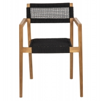 ΠΟΛΥΘΡΟΝΑ CHARLOTTE HM9637.02 ΞΥΛΟ TEAK ΦΥΣΙΚΟ & ΜΑΥΡΟ ΣΧΟΙΝΙ 59x54x83Y εκ.