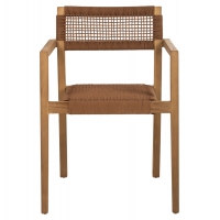 ΠΟΛΥΘΡΟΝΑ CHARLOTTE HM9637.01 ΞΥΛΟ TEAK ΦΥΣΙΚΟ & ΚΑΦΕ ΣΧΟΙΝΙ 59x54x83Y εκ.