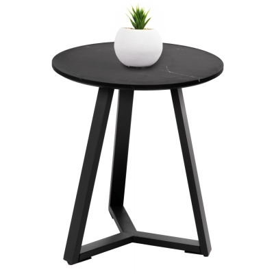 ΒΟΗΘΗΤΙΚΟ ΤΡΑΠΕΖΑΚΙ ROCKET HM9587.01 MDF ΜΑΥΡΟ ΜΑΡΜΑΡΟ-ΜΑΥΡΗ ΜΕΤΑΛΛΙΚΗ ΒΑΣΗ Φ45x55Υεκ.