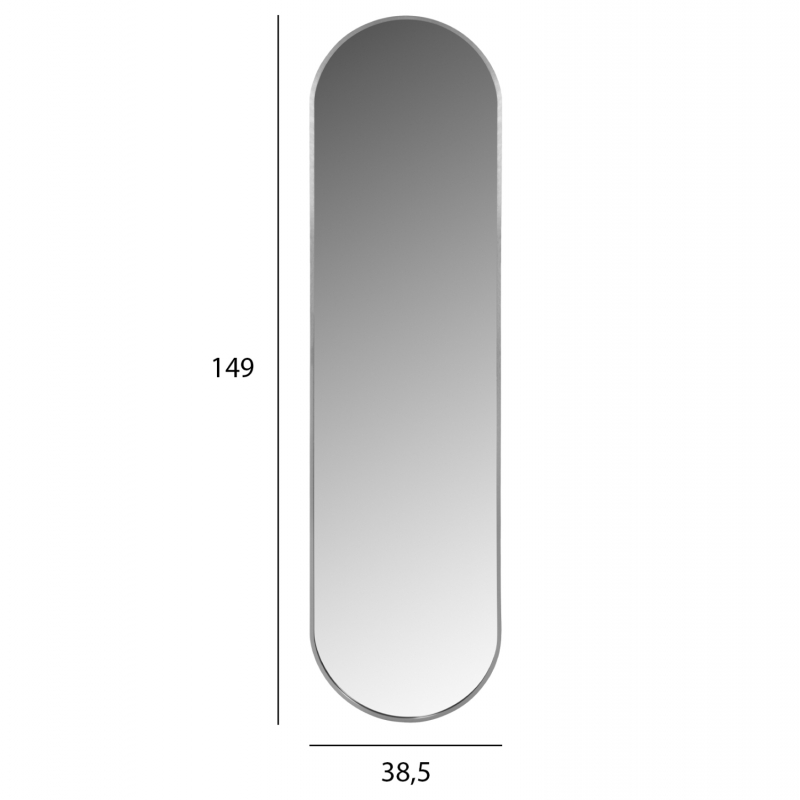 ΚΑΘΡΕΠΤΗΣ ΤΟΙΧΟΥ HM9581.40 ΨΗΛΟΣ ΟΒΑΛ ΣΚΕΛΕΤΟΣ ΑΛΟΥΜΙΝΙΟΥ ΑΣΗΜΙ 38,5x4x149Υεκ.