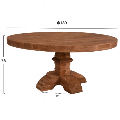 ΤΡΑΠΕΖΙ ΣΤΡΟΓΓΥΛΟ PROVENCE HM9642 ΑΝΑΚΥΚΛ. ΤΕΑΚ ΞΥΛΟ-8εκ ΕΠΙΦΑΝΕΙΑ Φ180x76Υεκ. ΤΡΑΠΕΖΙ ΣΤΡΟΓΓΥΛΟ PROVENCE HM9642 ΑΝΑΚΥΚΛ. ΤΕΑΚ ΞΥΛΟ-8εκ ΕΠΙΦΑΝΕΙΑ Φ180x76Υεκ.