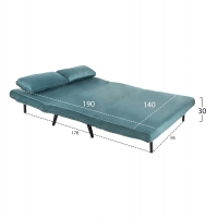 ΚΑΝΑΠΕΣ ΚΡΕΒΑΤΙ 2 ΑΤΟΜΩΝ ASMA HM3077.15 ΒΕΛΟΥΔΟ ΜΕΝΤΑ 140x80x77Yεκ. ΚΑΝΑΠΕΣ ΚΡΕΒΑΤΙ 2 ΑΤΟΜΩΝ ASMA HM3077.15 ΒΕΛΟΥΔΟ ΜΕΝΤΑ 140x80x77Yεκ.