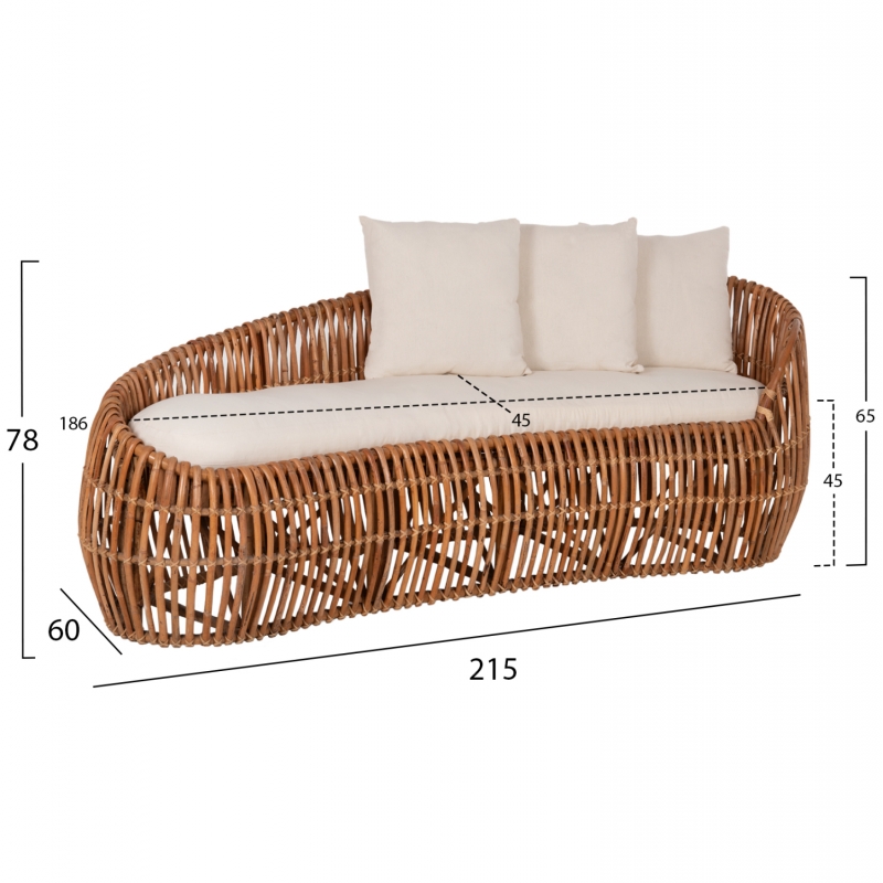 ΚΑΝΑΠΕΣ-ΑΝΑΚΛΙΝΤΡΟ LANTRY HM5991 ΦΥΣΙΚΟ RATTAN- ΛΕΥΚΑ ΜΑΞΙΛΑΡΙΑ 215x60x78Yεκ. ΚΑΝΑΠΕΣ-ΑΝΑΚΛΙΝΤΡΟ LANTRY HM5991 ΦΥΣΙΚΟ RATTAN- ΛΕΥΚΑ ΜΑΞΙΛΑΡΙΑ 215x60x78Yεκ.
