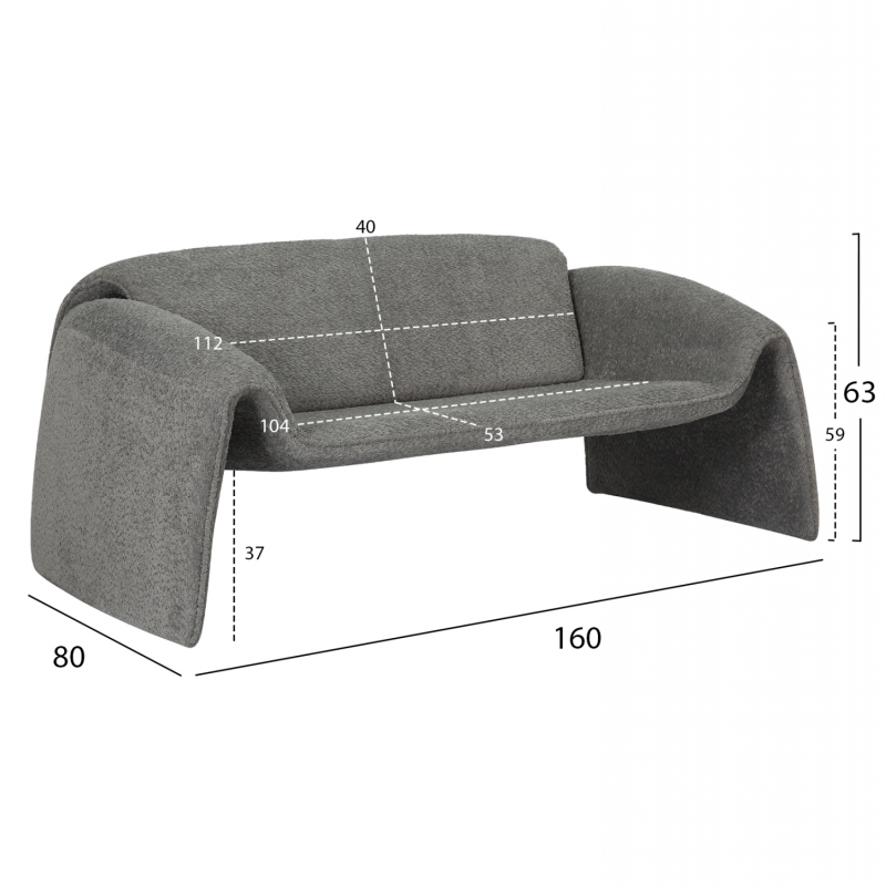 ΚΑΝΑΠΕΣ ΔΙΘΕΣΙΟΣ LAFORGE HM9680.01 ΜΕΤΑΛΛΙΚΟΣ ΣΚΕΛΕΤΟΣ-ΓΚΡΙ ΜΠΟΥΚΛΕ ΥΦΑΣΜΑ 160x80x63Υεκ. ΚΑΝΑΠΕΣ ΔΙΘΕΣΙΟΣ LAFORGE HM9680.01 ΜΕΤΑΛΛΙΚΟΣ ΣΚΕΛΕΤΟΣ-ΓΚΡΙ ΜΠΟΥΚΛΕ ΥΦΑΣΜΑ 160x80x63Υεκ.