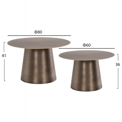 ΤΡΑΠΕΖIA ΣΑΛΟΝΙΟΥ 2ΤΜΧ NICKELY HM9667 ΜΕΤΑΛΛΟ ΣΕ ΑΣΗΜΙ ΜΑΤ Φ80x41Υ & Φ60x36Υ εκ. ΤΡΑΠΕΖIA ΣΑΛΟΝΙΟΥ 2ΤΜΧ NICKELY HM9667 ΜΕΤΑΛΛΟ ΣΕ ΑΣΗΜΙ ΜΑΤ Φ80x41Υ & Φ60x36Υ εκ.