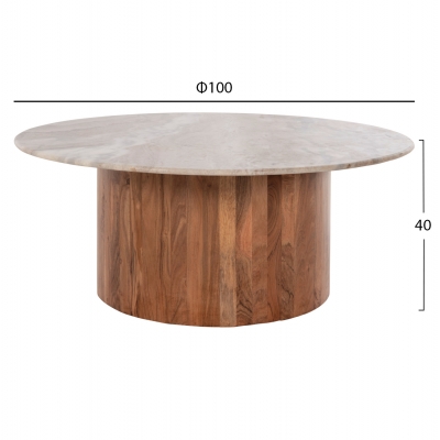 ΤΡΑΠΕΖΙ ΣΑΛΟΝΙΟΥ FORMEL HM9671 ΞΥΛΟ ΑΚΑΚΙΑΣ ΦΥΣΙΚΟ - ΛΕΥΚΟ ΜΑΡΜΑΡΟ Φ100x40Υεκ. ΤΡΑΠΕΖΙ ΣΑΛΟΝΙΟΥ FORMEL HM9671 ΞΥΛΟ ΑΚΑΚΙΑΣ ΦΥΣΙΚΟ - ΛΕΥΚΟ ΜΑΡΜΑΡΟ Φ100x40Υεκ.