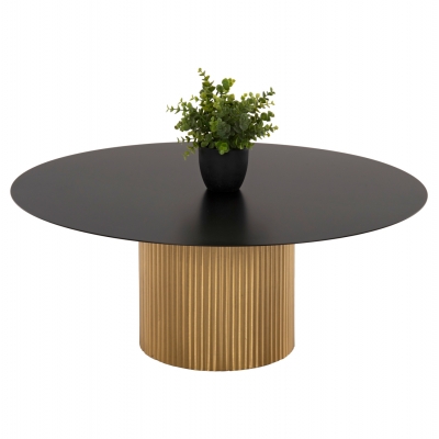 ΤΡΑΠΕΖΙ ΣΑΛΟΝΙΟΥ CLAD HM9674 ΜΕΤΑΛΛΟ ΣΕ ΧΡΥΣΟ & ΜΑΥΡΟ Φ80x32Υεκ.