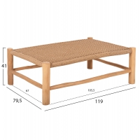 ΤΡΑΠΕΖΙ ΣΑΛΟΝΙΟΥ LONDER HM5985 ΞΥΛΟ ΤΕΑΚ- ΣΥΝΘΕΤΙΚΟ RATTAN-ΦΥΣΙΚΟ 119x79,5x41Yεκ.