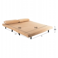 ΚΑΝΑΠΕΣ ΚΡΕΒΑΤΙ 2 ΑΤΟΜΩΝ ASMA HM3077.17 ΜΕ ΒΕΛΟΥΔΟ ΜΠΕΖ 140x80x77Yεκ.