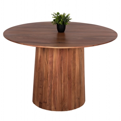 ΤΡΑΠΕΖΙ ΤΡΑΠΕΖΑΡΙΑΣ ΣΤΡΟΓΓΥΛΟ GROOT HM9684 ΜΑΣΙΦ ΞΥΛΟ ΑΚΑΚΙΑΣ ΣΕ ΦΥΣΙΚΟ Φ120x79Υεκ