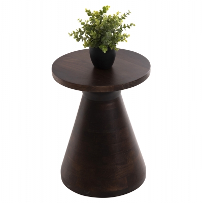 ΤΡΑΠΕΖΙ ΣΑΛΟΝΙΟΥ ΣΤΡΟΓΓΥΛΟ FOSS HM9699 ΜΑΣΙΦ MANGO ΣΚΟΥΡΟ ΚΑΦΕ Φ35x45Υεκ.