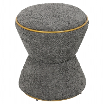 ΣΚΑΜΠΟ ΣΤΡΟΓΓΥΛΟ LINNER HM9604.11 ΜΠΟΥΚΛΕ ΥΦΑΣΜΑ ΓΚΡΙ-ΧΡΥΣΗ ΛΕΠΤΟΜΕΡΕΙΑ Φ38,5x43Υ