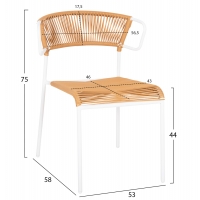 ΚΑΡΕΚΛΑ SUKI HM6053.01 ΜΕΤΑΛΛO ΛΕΥΚΟ KAI ΣΥΝΘ. RATTAN ΣΕ ΦΥΣΙΚΟ 54x62x80Υεκ