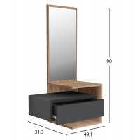 ΕΠΙΠΛΟ ΕΙΣΟΔΟΥ ΤΟΙΧΟΥ ΜΕ ΚΑΘΡΕΠΤΗ MEARA HM8984.11 ΜΕΛΑΜΙΝΗ ΣΕ SONAMA-ΓΚΡΙ 49,1x31,3x90Υεκ.