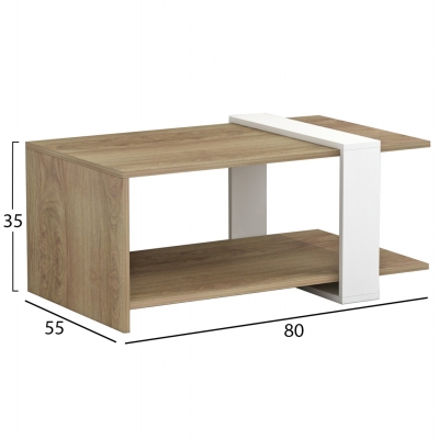 ΤΡΑΠΕΖΙ ΣΑΛΟΝΙΟΥ WILMA HM8950.11 ΜΕΛΑΜΙΝΗ ΣΕ ΦΥΣΙΚΟ-ΛΕΥΚΟ 80Χ50Χ35Υ εκ. ΤΡΑΠΕΖΙ ΣΑΛΟΝΙΟΥ WILMA HM8950.11 ΜΕΛΑΜΙΝΗ ΣΕ ΦΥΣΙΚΟ-ΛΕΥΚΟ 80Χ50Χ35Υ εκ.