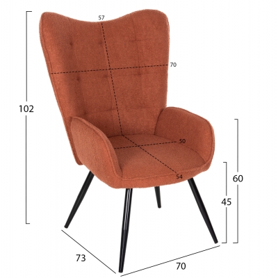 ΠΟΛΥΘΡΟΝΑ CRAWLEY ΜΕ ΥΠΟΠΟΔΙΟ HM8918.22 ΥΦΑΣΜΑ ΜΠΟΥΚΛΕ ΠΟΡΤΟΚΑΛΙ 70x74x105Υεκ. ΠΟΛΥΘΡΟΝΑ CRAWLEY ΜΕ ΥΠΟΠΟΔΙΟ HM8918.22 ΥΦΑΣΜΑ ΜΠΟΥΚΛΕ ΠΟΡΤΟΚΑΛΙ 70x74x105Υεκ.