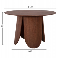 ΤΡΑΠΕΖΙ ΣΤΡΟΓΓΥΛΟ DENTY HM9612.02 MDF ΜΕ ΚΑΠΛΑΜΑ ΔΡΥΟΣ-ΧΡΩΜΑ ΚΑΡΥΔΙ Φ120x75Υεκ. ΤΡΑΠΕΖΙ ΣΤΡΟΓΓΥΛΟ DENTY HM9612.02 MDF ΜΕ ΚΑΠΛΑΜΑ ΔΡΥΟΣ-ΧΡΩΜΑ ΚΑΡΥΔΙ Φ120x75Υεκ.