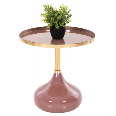 ΤΡΑΠΕΖΙ ΒΟΗΘΗΤΙΚΟ ΣΤΡΟΓΓΥΛΟ UTRI HM4241.06 ΜΕΤΑΛΛΟ ΣΕ ΣΟΜΟΝ-ΜΠΕΖ Φ46x46,5Υεκ.