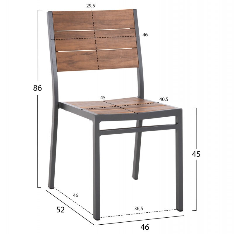 ΚΑΡΕΚΛΑ ΑΛΟΥΜΙΝΙΟΥ SAGA HM6063.02 ΣΚΟΥΡΟ ΓΚΡΙ ΜΕ POLYWOOD 46x52x86Υεκ. ΚΑΡΕΚΛΑ ΑΛΟΥΜΙΝΙΟΥ SAGA HM6063.02 ΣΚΟΥΡΟ ΓΚΡΙ ΜΕ POLYWOOD 46x52x86Υεκ.
