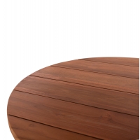 ΤΡΑΠΕΖΙ ΣΤΡΟΓΓΥΛΟ LEO HM9917 ΜΑΣΙΦ ΞΥΛΟ ΤΕΑΚ ΣΕ ΦΥΣΙΚΟ Φ70x75Υεκ.