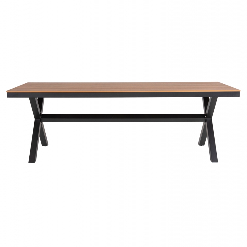 ΤΡΑΠΕΖΙ ΑΛΟΥΜΙΝΙΟΥ ΟΡΘΟΓΩΝΙΟ TAWNEE HM6039.01 ΑΝΘΡΑΚΙ-POLYWOOD ΦΥΣΙΚΟ 219,5x89,5x73Υ