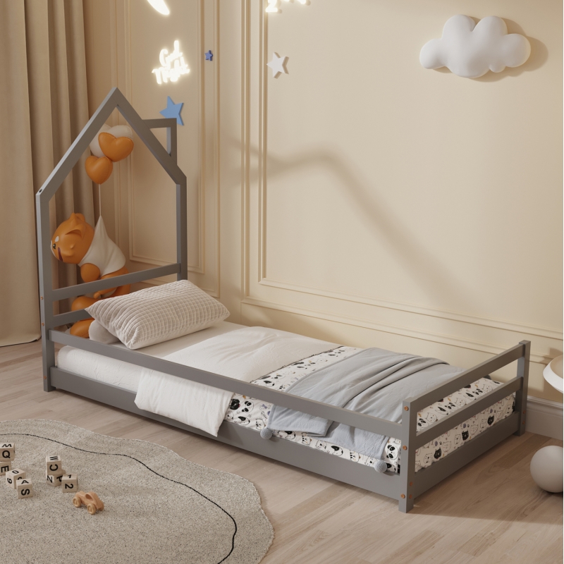 ΚΡΕΒΑΤΙ ΠΑΙΔΙΚΟ HOUSER HM676.05 τ.MONTESSORI ΞΥΛΟ ΠΕΥΚΟ ΓΚΡΙ- 190x90εκ ΚΡΕΒΑΤΙ ΠΑΙΔΙΚΟ HOUSER HM676.05 τ.MONTESSORI ΞΥΛΟ ΠΕΥΚΟ ΓΚΡΙ- 190x90εκ
