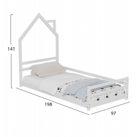 ΚΡΕΒΑΤΙ ΠΑΙΔΙΚΟ HOUSER HM676.03 τ.MONTESSORI ΞΥΛΟ ΠΕΥΚΟ ΛΕΥΚΟ- 190x90εκ