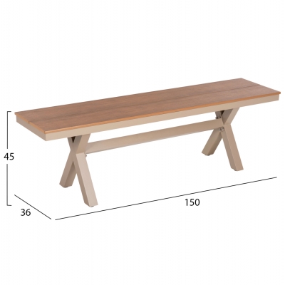 ΠΑΓΚΑΚΙ ΑΛΟΥΜΙΝΙΟΥ TAWNEE HM6038.04 ΣΑΜΠΑΝΙ-POLYWOOD ΚΑΘΙΣΜΑ ΦΥΣΙΚΟ 150x36x45Υεκ. ΠΑΓΚΑΚΙ ΑΛΟΥΜΙΝΙΟΥ TAWNEE HM6038.04 ΣΑΜΠΑΝΙ-POLYWOOD ΚΑΘΙΣΜΑ ΦΥΣΙΚΟ 150x36x45Υεκ.