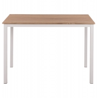 ΤΡΑΠΕΖΙ ΤΡΑΠΕΖΑΡΙΑΣ GOOSE HM9532.02 MDF SONAMA-ΛΕΥΚΟ ΜΕΤΑΛΛΟ 120X80Χ75Yεκ.