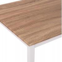 ΤΡΑΠΕΖΙ ΤΡΑΠΕΖΑΡΙΑΣ GOOSE HM9532.02 MDF SONAMA-ΛΕΥΚΟ ΜΕΤΑΛΛΟ 120X80Χ75Yεκ.