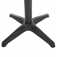 ΤΡΑΠΕΖΙ ΑΛΟΥΜΙΝΙΟΥ ΣΤΡΟΓΓΥΛΟ ALEXA HM6086.01 ΑΝΘΡΑΚΙ-POLYWOOD TOP ΦΥΣΙΚΟ Φ60x73Υεκ.