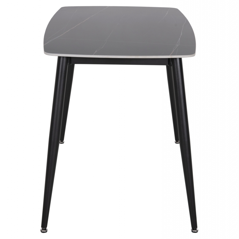 ΤΡΑΠΕΖΙ RAVEN HM9854.02 ΚΕΡΑΜΙΚΟ TOP ΜΑΥΡΟ ΜΑΡΜΑΡΟ-ΜΑΥΡΟ ΜΕΤΑΛΛΟ 117,5x67,5x76Υεκ.