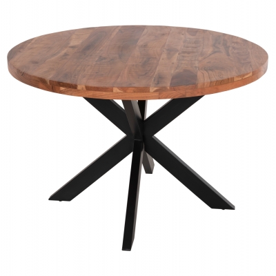 ΤΡΑΠΕΖΙ ΣΤΡΟΓΓΥΛΟ MONTANA SUPERIOR HM9903 4εκ.ΠΑΧΟΣ ΜΑΣΙΦ ΞΥΛΟ ΑΚΑΚΙΑΣ Φ120Χ77Υεκ